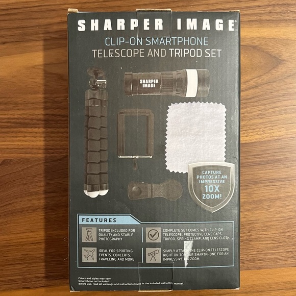 New Sharper Image clip on smart phone, telescope, and tripod - Picture 2 of 2
